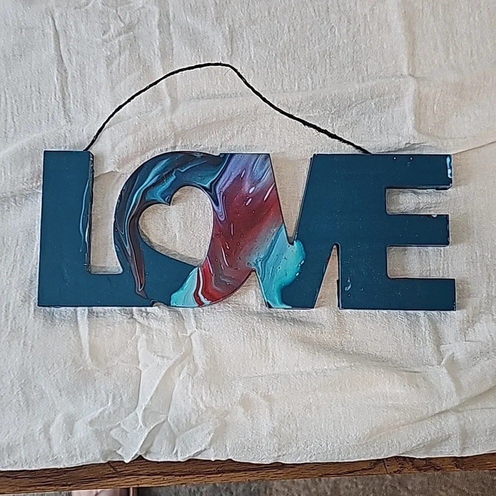 Love on Wood 12x5.5 Handmade. Inspirational